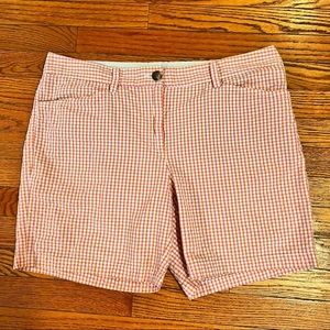 Land’s End Gingham Shorts, Size 14, 100% Baumwolle, EC, pink orange white